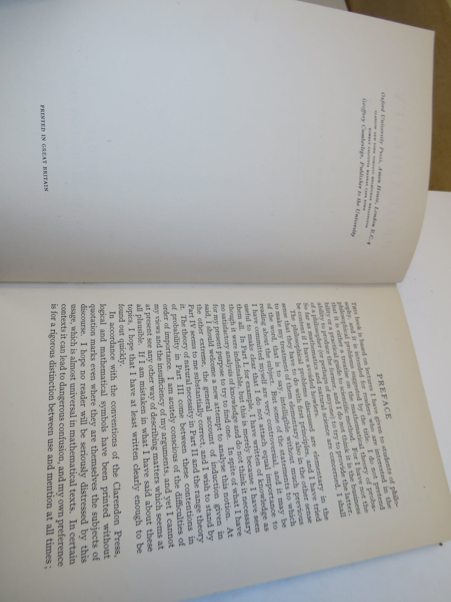 Probability and Induction By William Kneale 1949 Antique Book