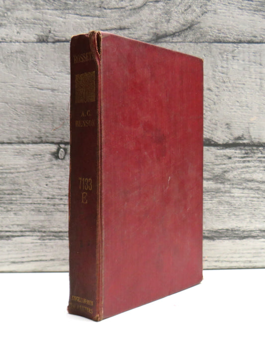 Rossetti By Arthur C. Benson 1904 "English Men of Letters" book front cover