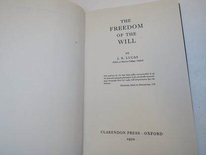 The Freedom Of The Will By J. R. Lucas 1970 Vintage Book book image 2
