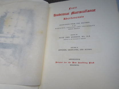 Fasti Academiae Mariscallanae Aberdonensis Selections From The Records Of The Marischal College and  book image 10