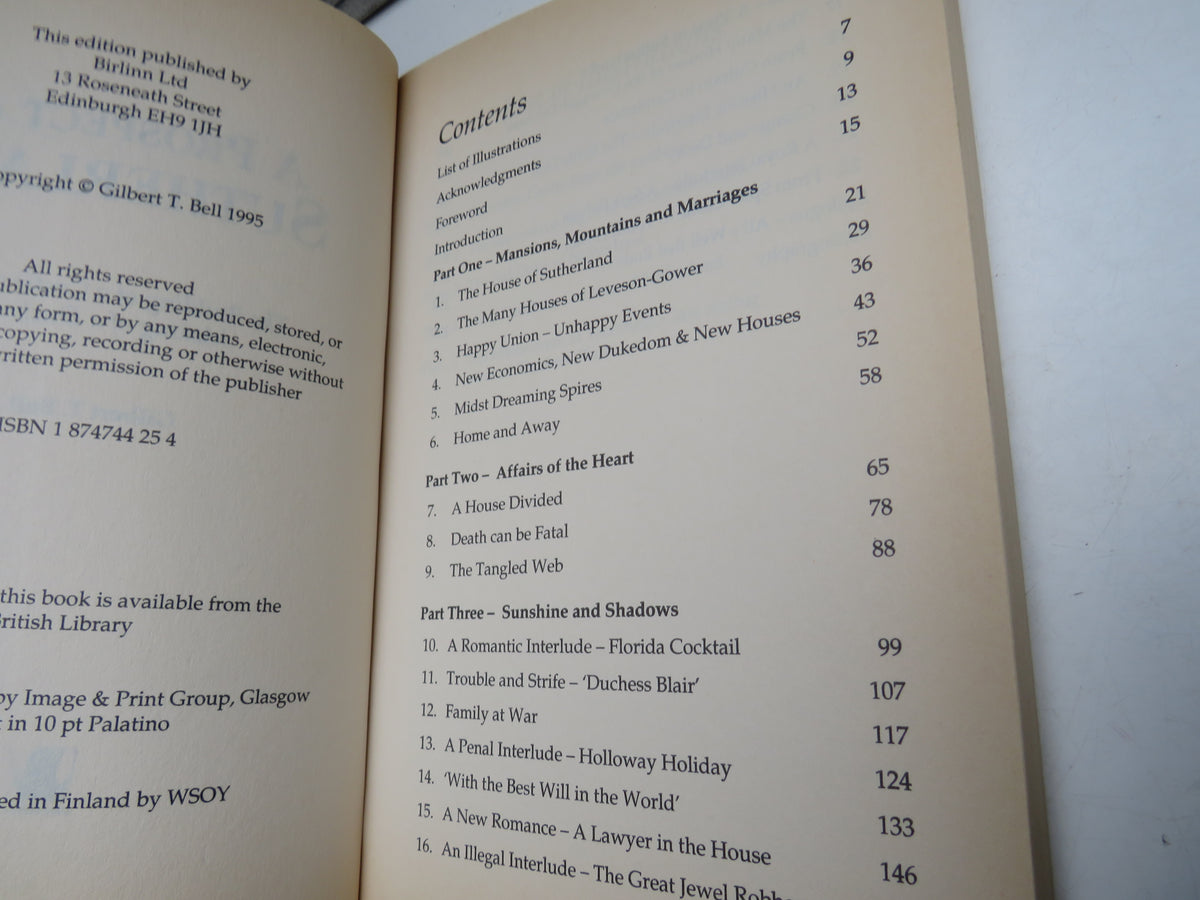 A Prospect of Sutherland The Building of a Castle and The Making of a Duchess By Gilbert T. Bell 1995