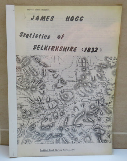 James Hogg Statistics of Selkirkshire (1832) 1984 book front cover