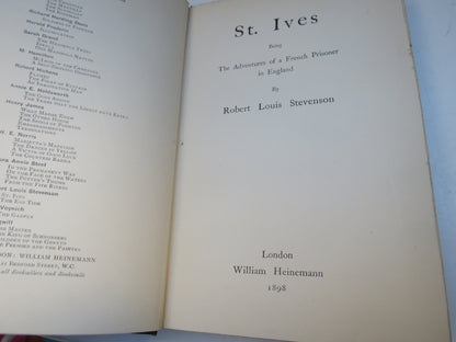 St Ives Being The Adventures of a French Prisoner In England By Robert Louis Stevenson 1898 Antique  book image 4
