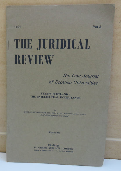 The Juridical Review The Law Journal of Scottish Universities Stair's Scotland: The Intellectual Inh book image 2