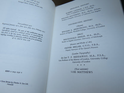 The Diary of Samuel Pepys Vol I - XI (11 Volume Complete Set), Latham & Matthews (Ed.), 1960 - 1985 book image 7