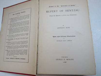 Rupert of Hentzau From The Memoirs of Fritz Von Tarlenheim By Anthony Hope 1898 book image 3
