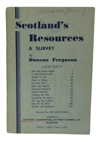 Scotland's Resources A Survey By Duncan Ferguson book front cover