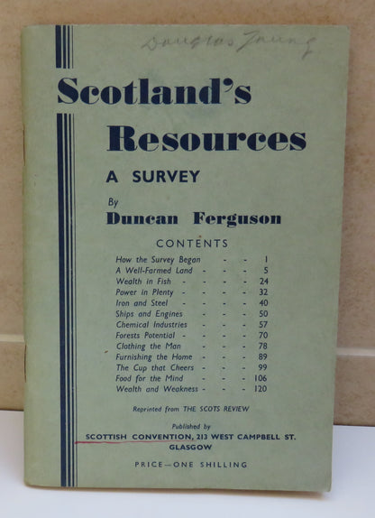 Scotland's Resources A Survey By Duncan Ferguson book image 2
