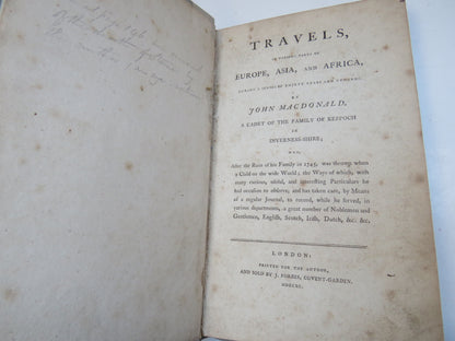 Travels In Various Parts of Europe, Asia, and Africa By John MacDonald 1790 Rare Antique Book book image 3