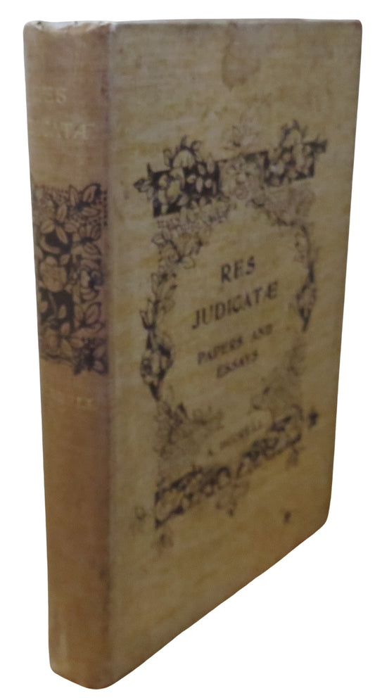 Res Judicatae Papers and Essays by Augustine Birrell 1896