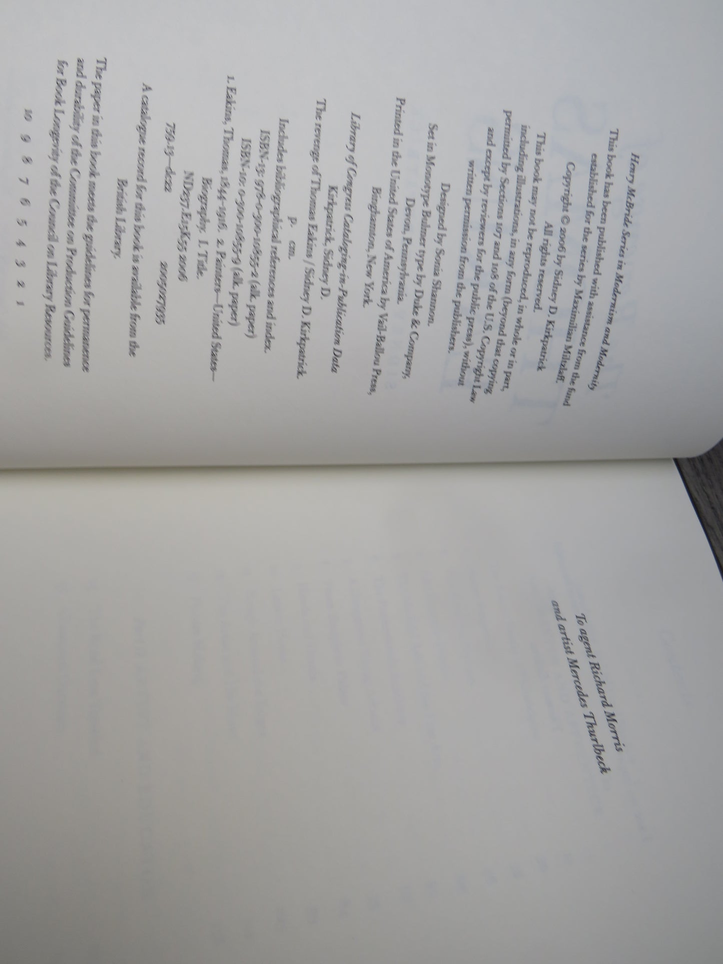 The Revenge of Thomas Eakins By Sidney D. Kirkpatrick 2006