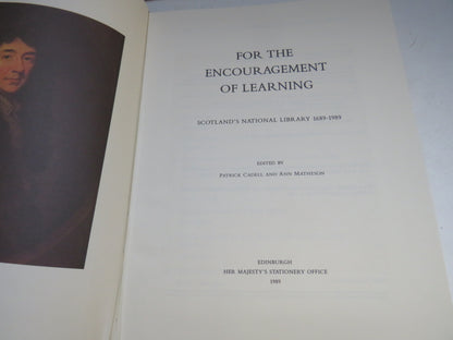 For The Encouragement of Learning Scotland's National Library 1689-1989 Edited by Patrick Cadell and book image 4