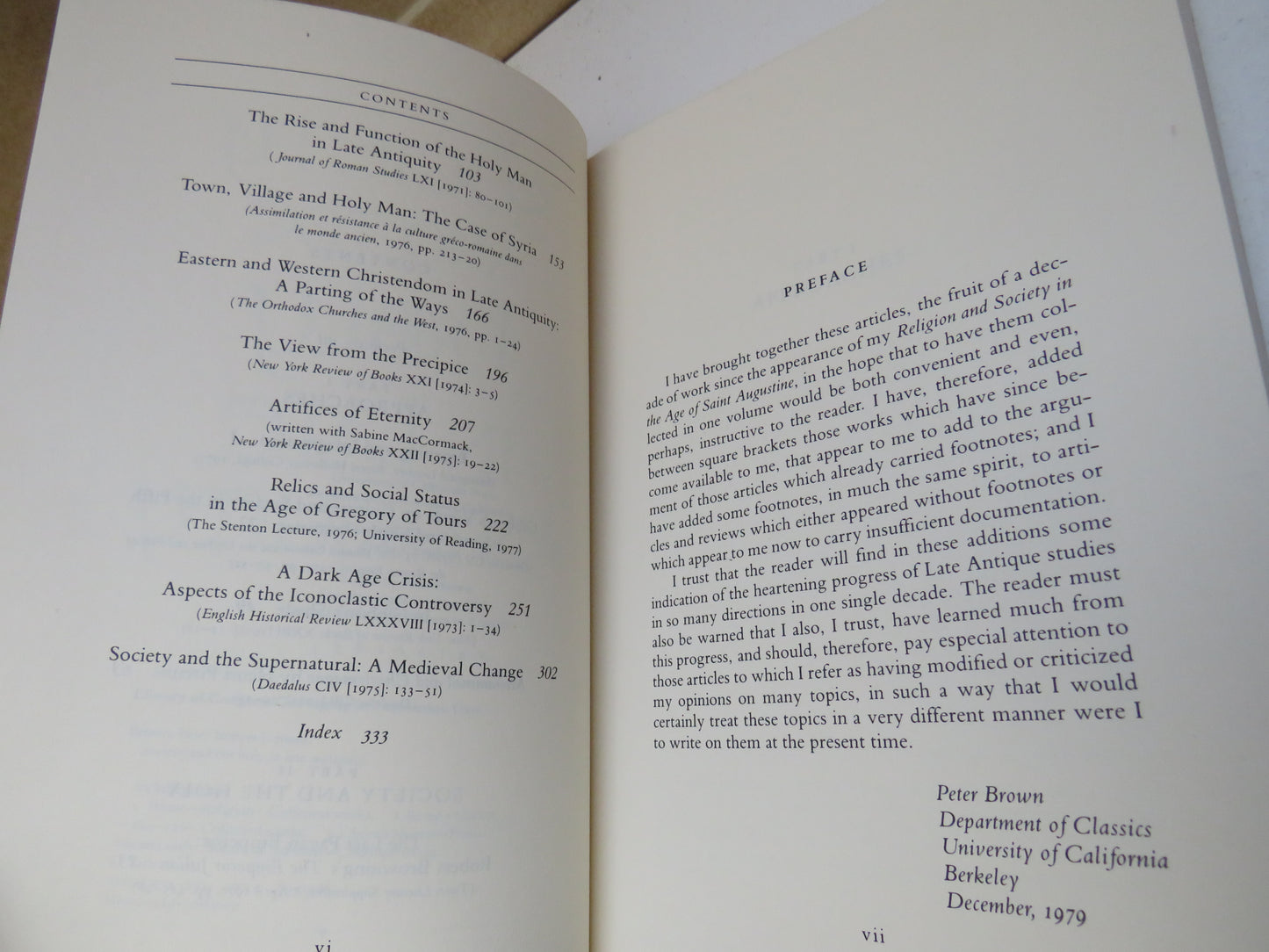 Society and the Holy In Late Antiquity By Peter Brown 1989