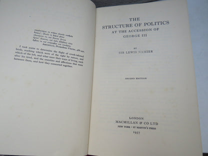 The Structure of Politics At The Accession of George III By Sir Lewis Namier 1957 book image 4
