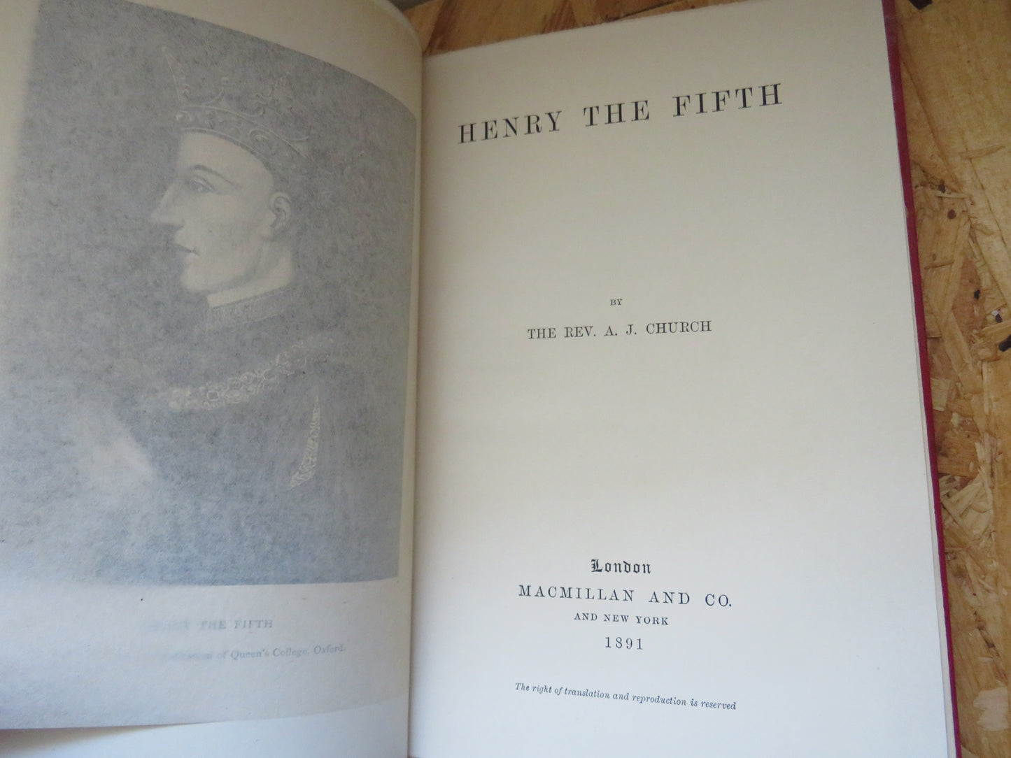 Henry The Fifth By The Rev. A. J. Church 1891 English Men of Action