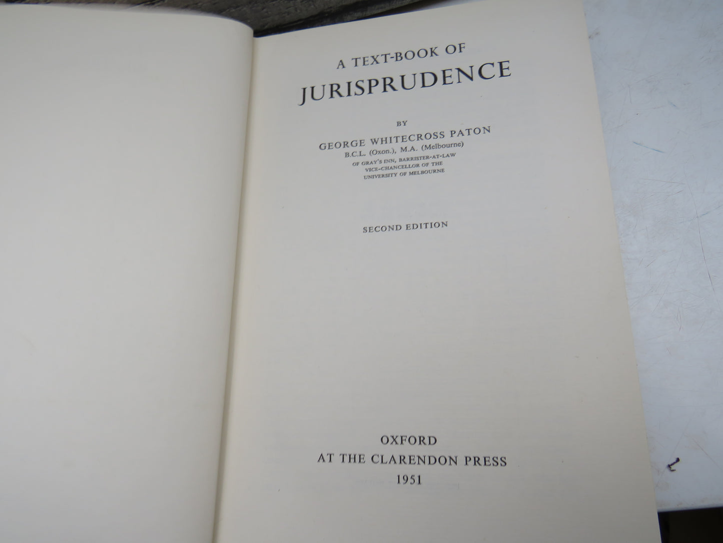 A Text-book of Jurisprudence by George Whitecross Paton, 1951