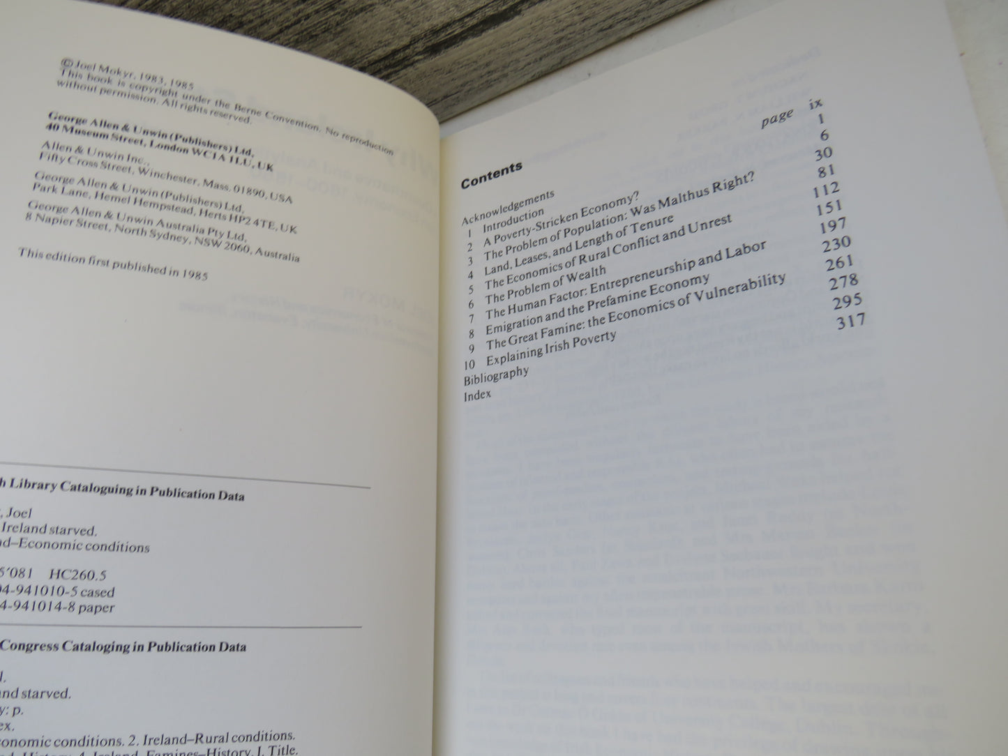 Why Ireland Starved: A Quantitative and Analytical History of the Irish Economy, 1800-1850 By Joel Mokyr 1985