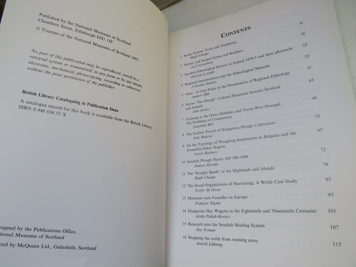 Tools and Traditions Studies In European Ethnology Presented To Alexander Fenton Edited By Hugh Cheape 1993