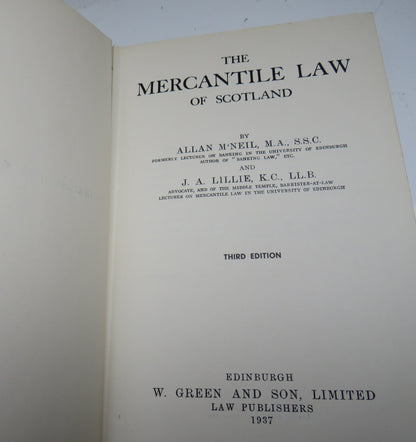The Mercantile Law of Scotland by M'Neil and Lillie, 1937 book image 3