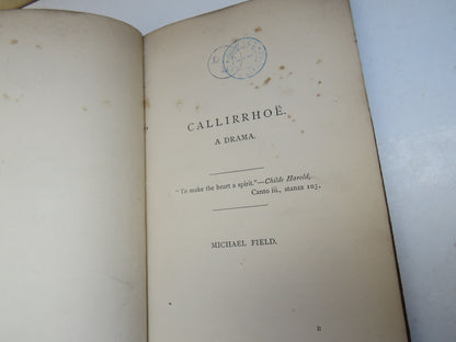 Callirrhoe: Fair Rosamund By Michael Field Antique Book book image 4
