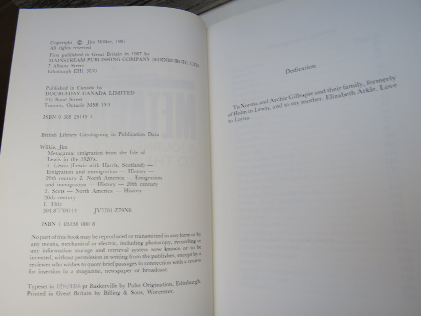 Metagama A Journey From Lewis To The New World By Jim Wilkie 1987