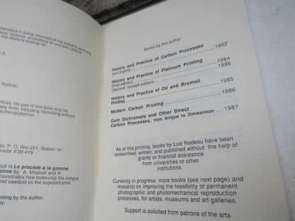 Gum Dichromate and Other Direct Carbon Processses, from Artigue to Zimmerman by Luis Nadeau, 1987 book image 4