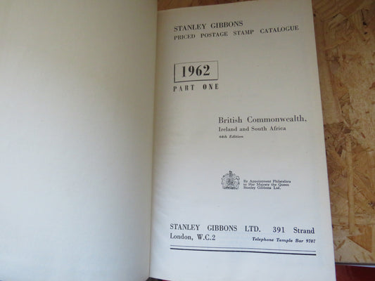 Stanley Gibbons Priced Postage Stamp Catalogue 1962 Part I British Commonwealth