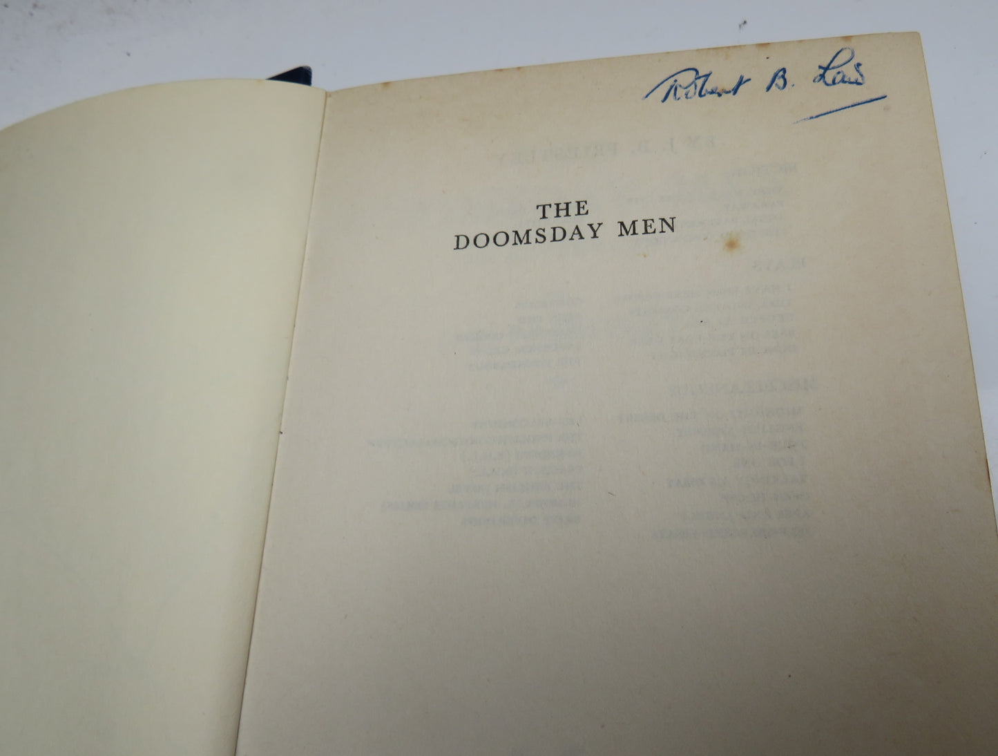 The Doomsday Men by J. B. Priestley, 1938