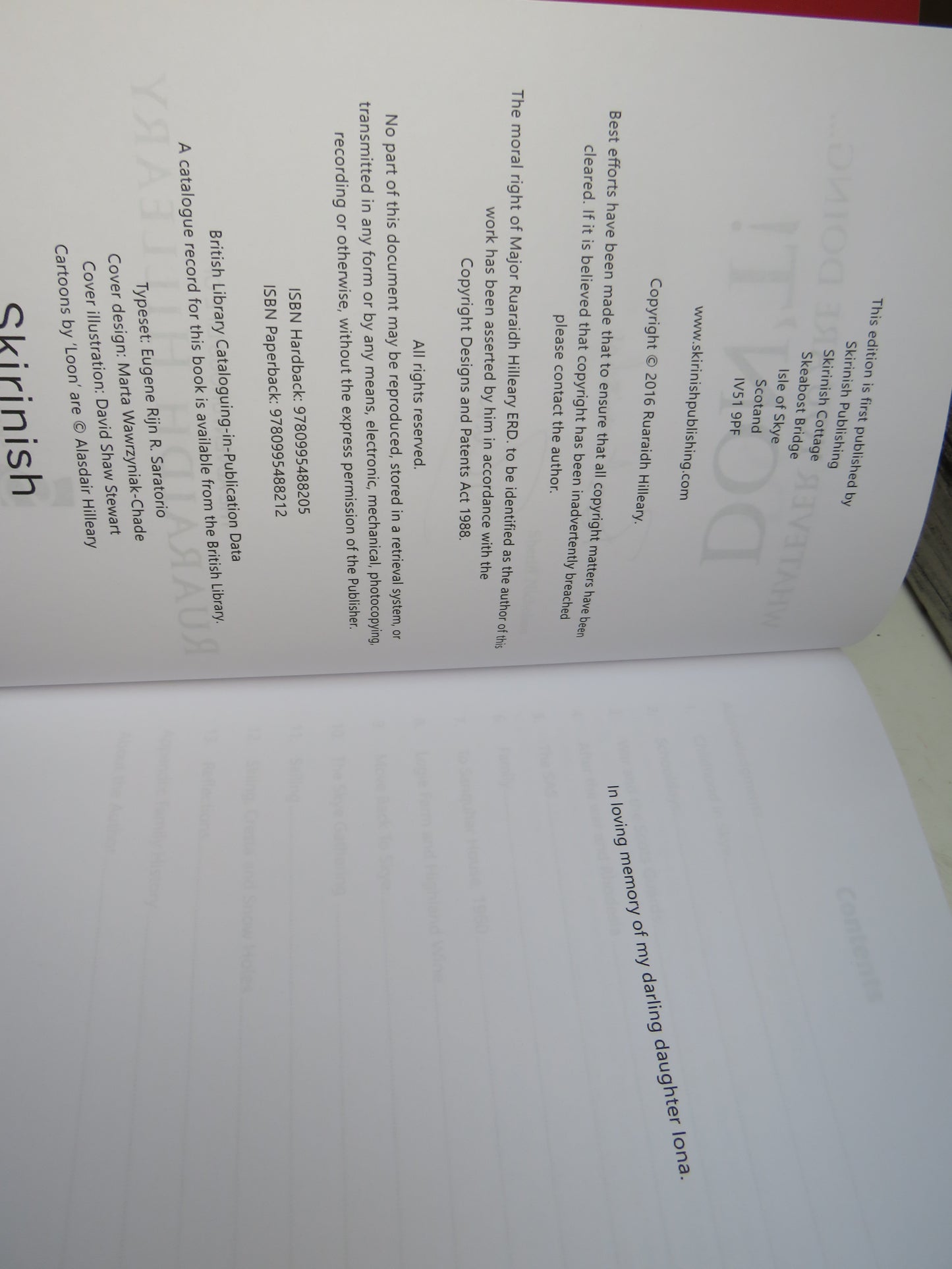 Whatever You Are Doing... Don't! The Adventurous Life of Ruaraidh Hilleary 2016 Author Signed