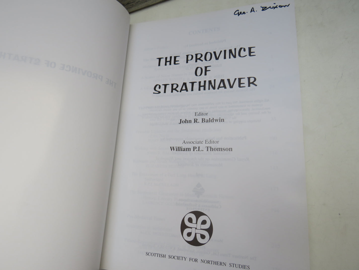 The Province of Strathnaver Editor John R. Baldwin 2000
