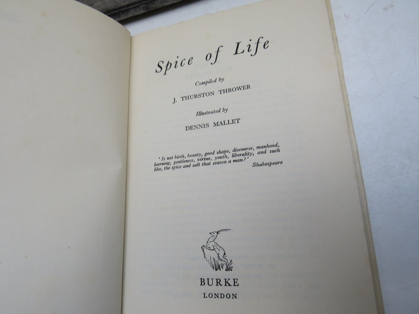 Spice of Life, Compiled by J. Thurston Thrower, 1950