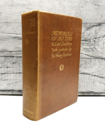 Memorials of His Time by Henry Cockburn, 1909 book front cover
