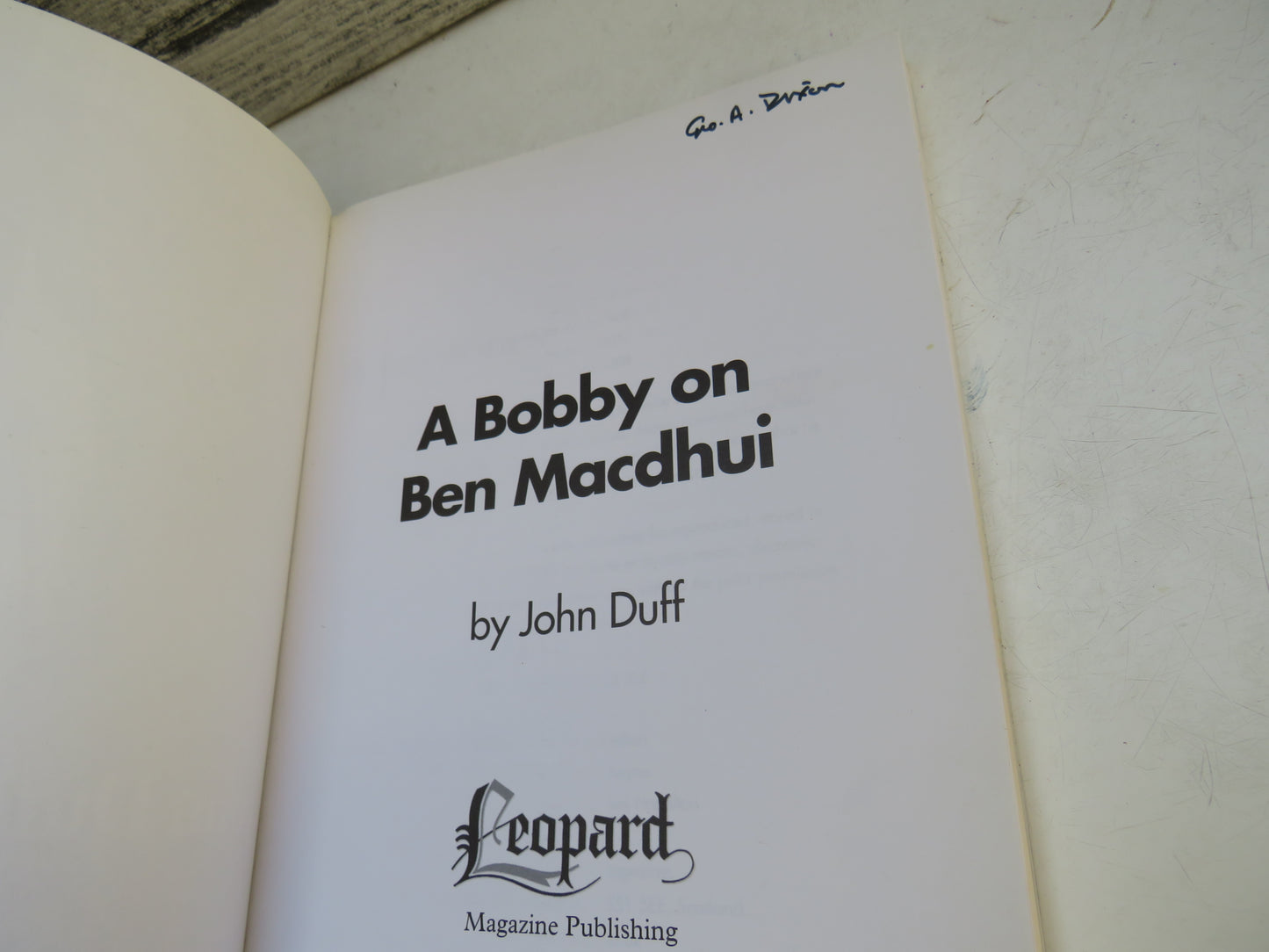 A Bobby On Ben Macdhui By John Duff 2008