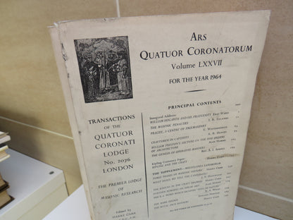 1962 - 1968 Ars Quatuor Coronatorum Lodge 2076 London Premier Lodge of Masonic Research book image 6