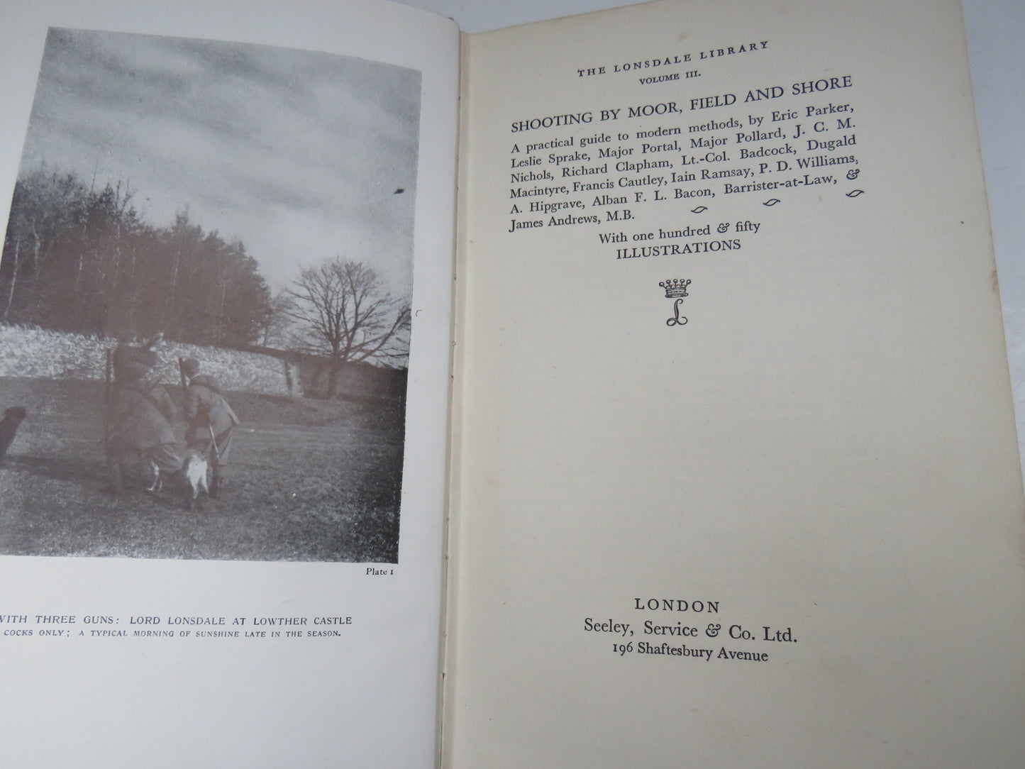 The Lonsdale Library Volume III Shooting By Moor, Field and Shore By Eric Parker & Others