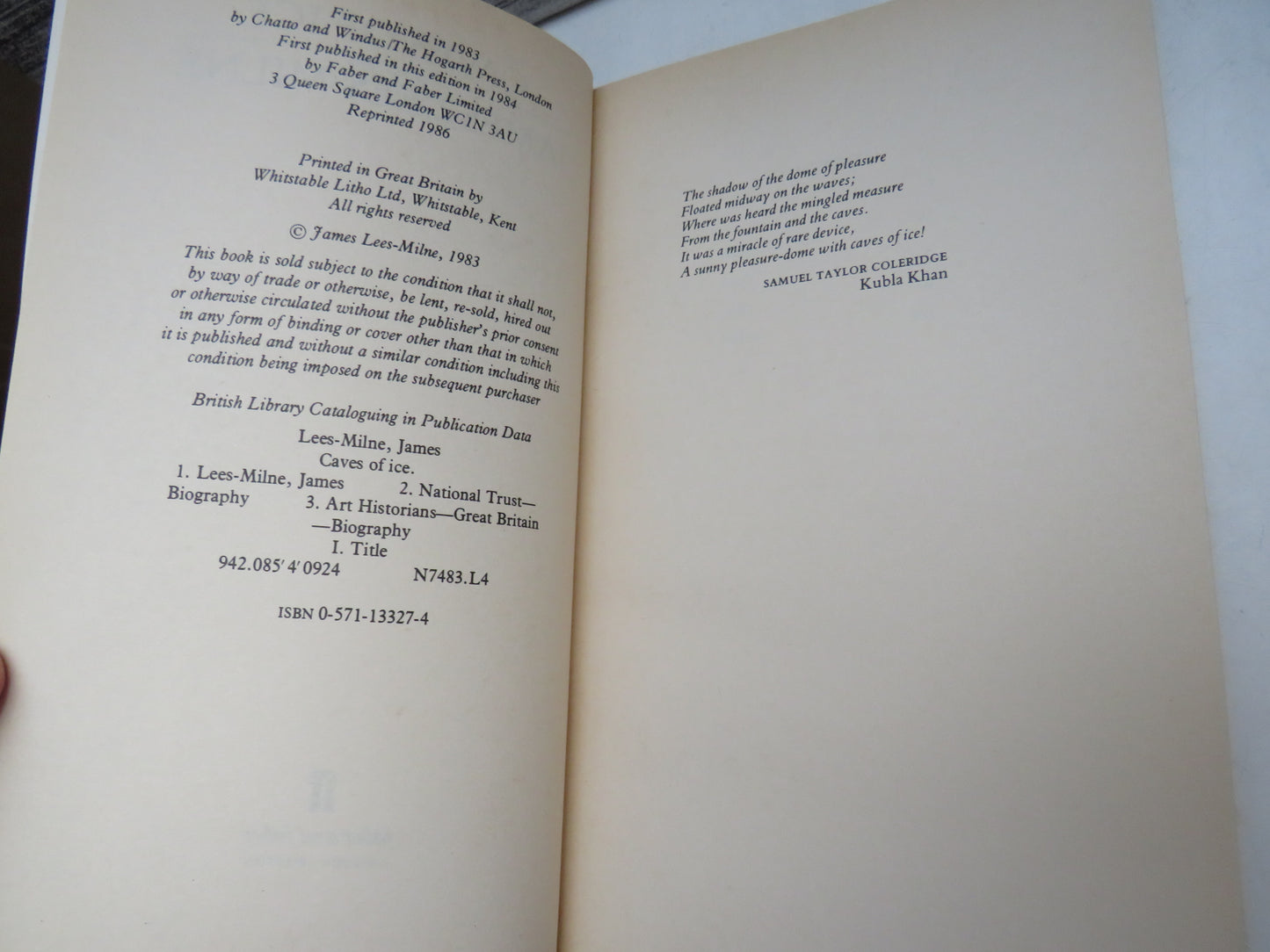 Caves of Ice By James Lees-Milne 1986