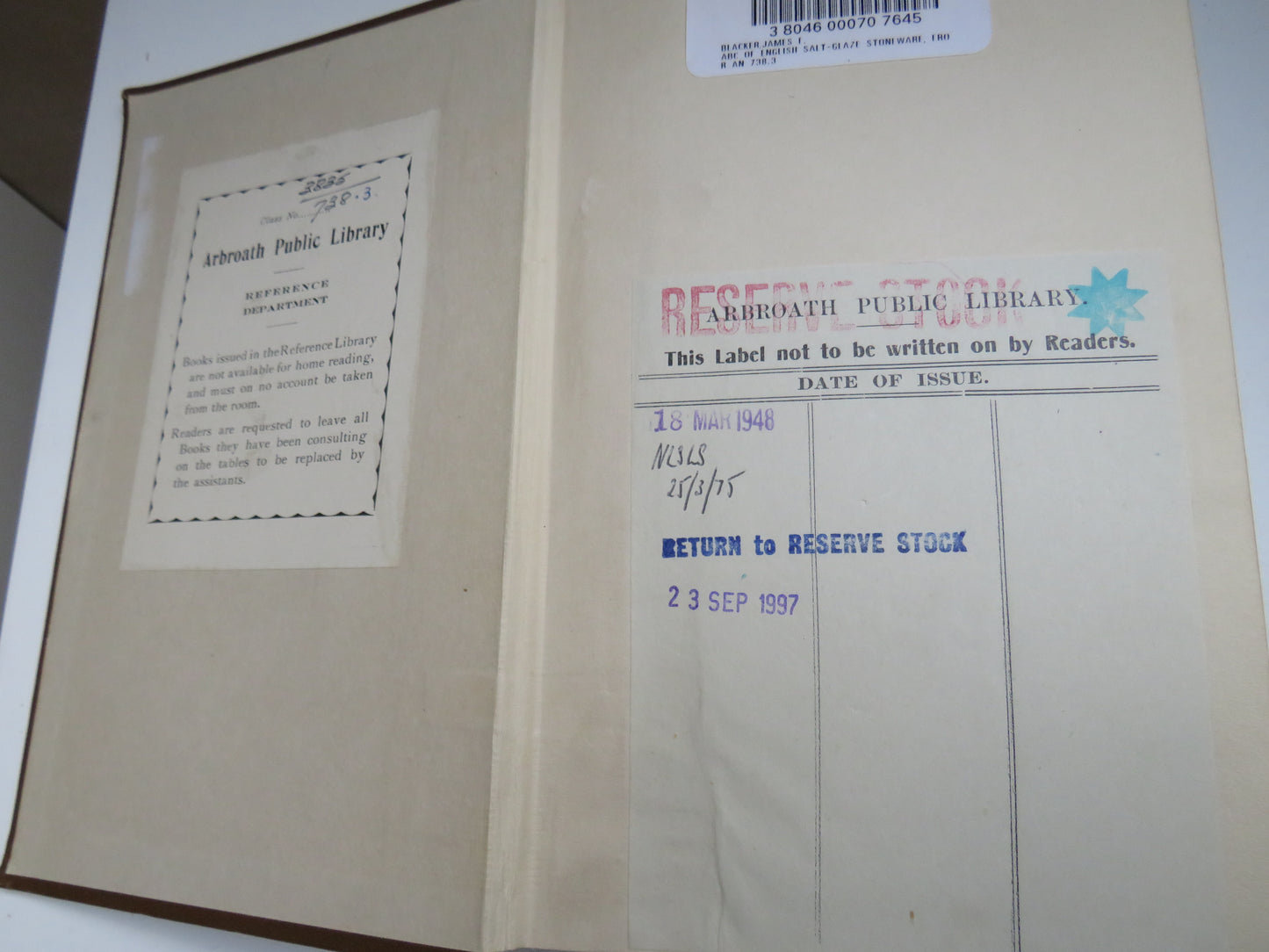 The A B C of English Salt-Glaze Stoneware From Dwight To Doulton By J. F. Blacker 1922 1st Edition