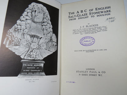 The A B C of English Salt-Glaze Stoneware From Dwight To Doulton By J. F. Blacker 1922 1st Edition book image 5