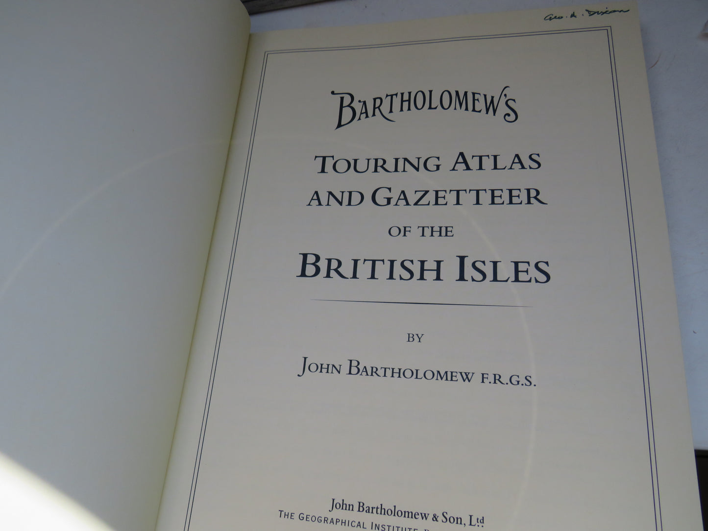 Bartholomew's 1900 Touring Atlas and Gazetteer of the British Isles By John Bartholomew 1998