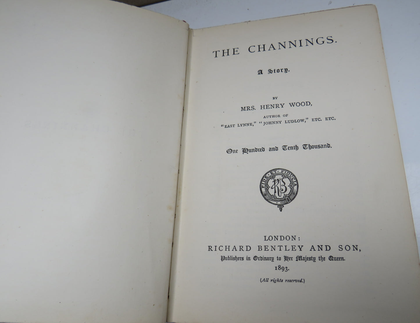 The Channings by Mrs. Henry Wood, 1893