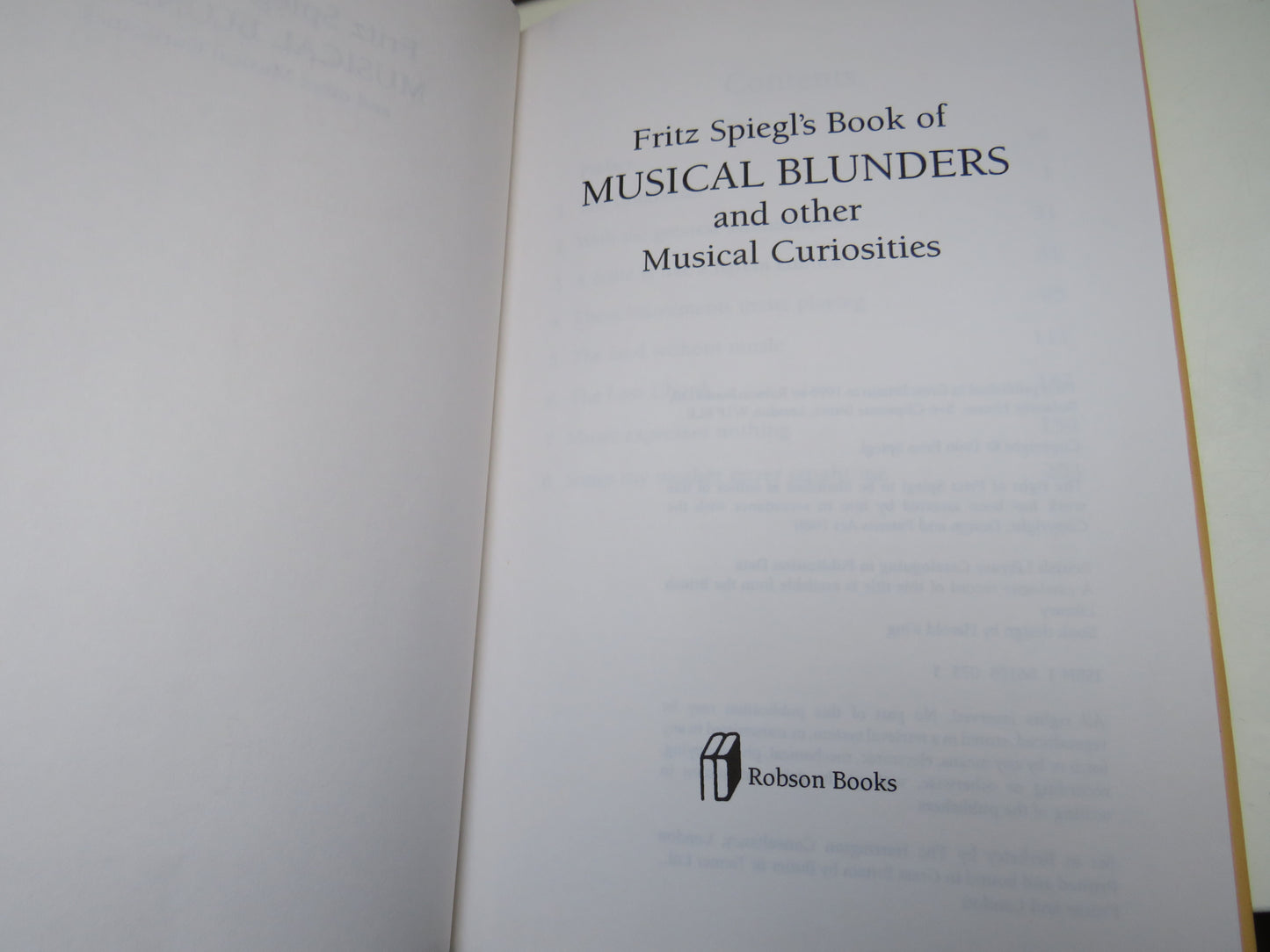 Fritz Spiegl's Book of Musical Blunders and Other Musical Curiosities 1996