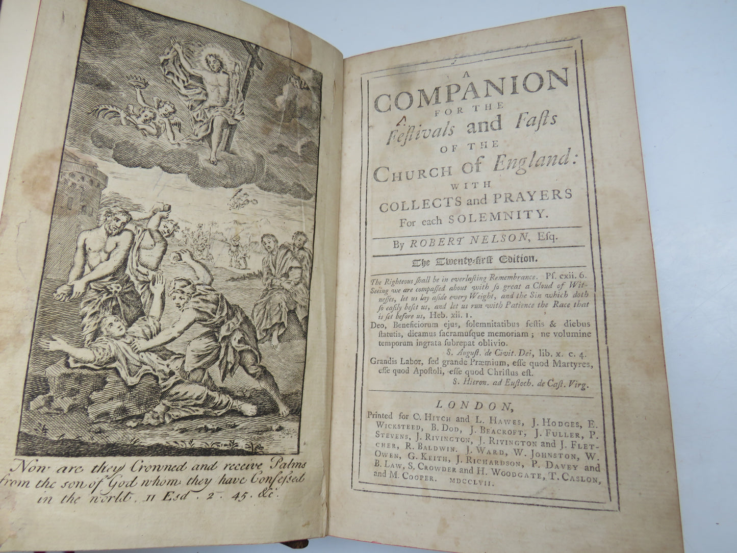 A Companion For The Festivals and Fasts Of The Church of England With Collects and Prayers For Each Solemnity By Robert Nelson 1757