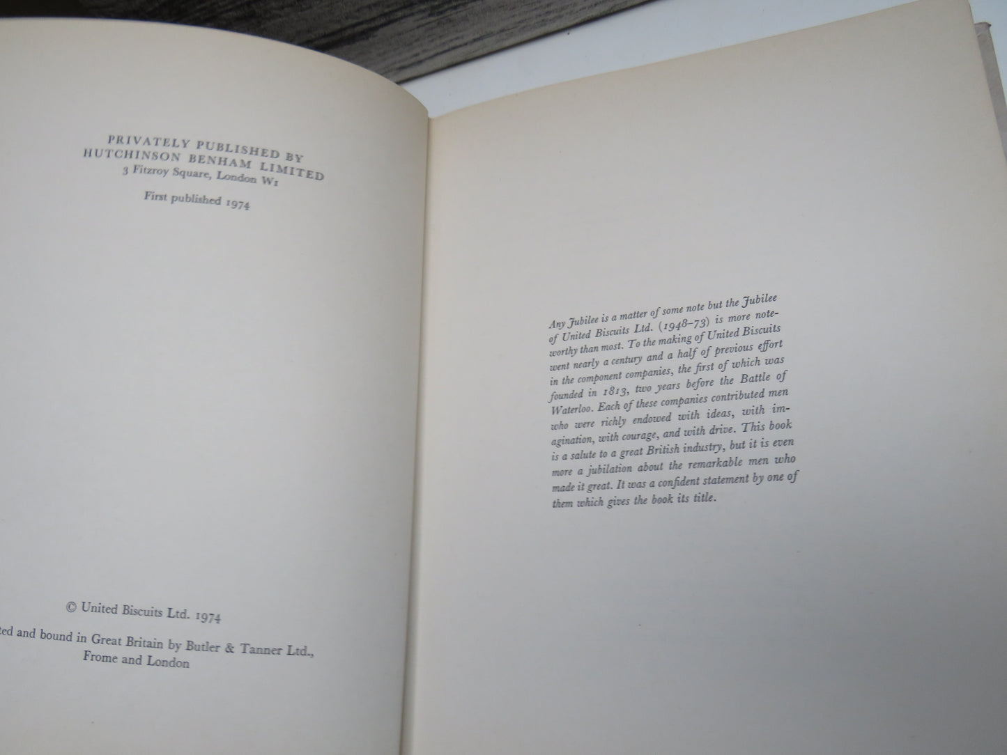 A Fell Fine Baker The Story of United Biscuits By James S. Adam 1974