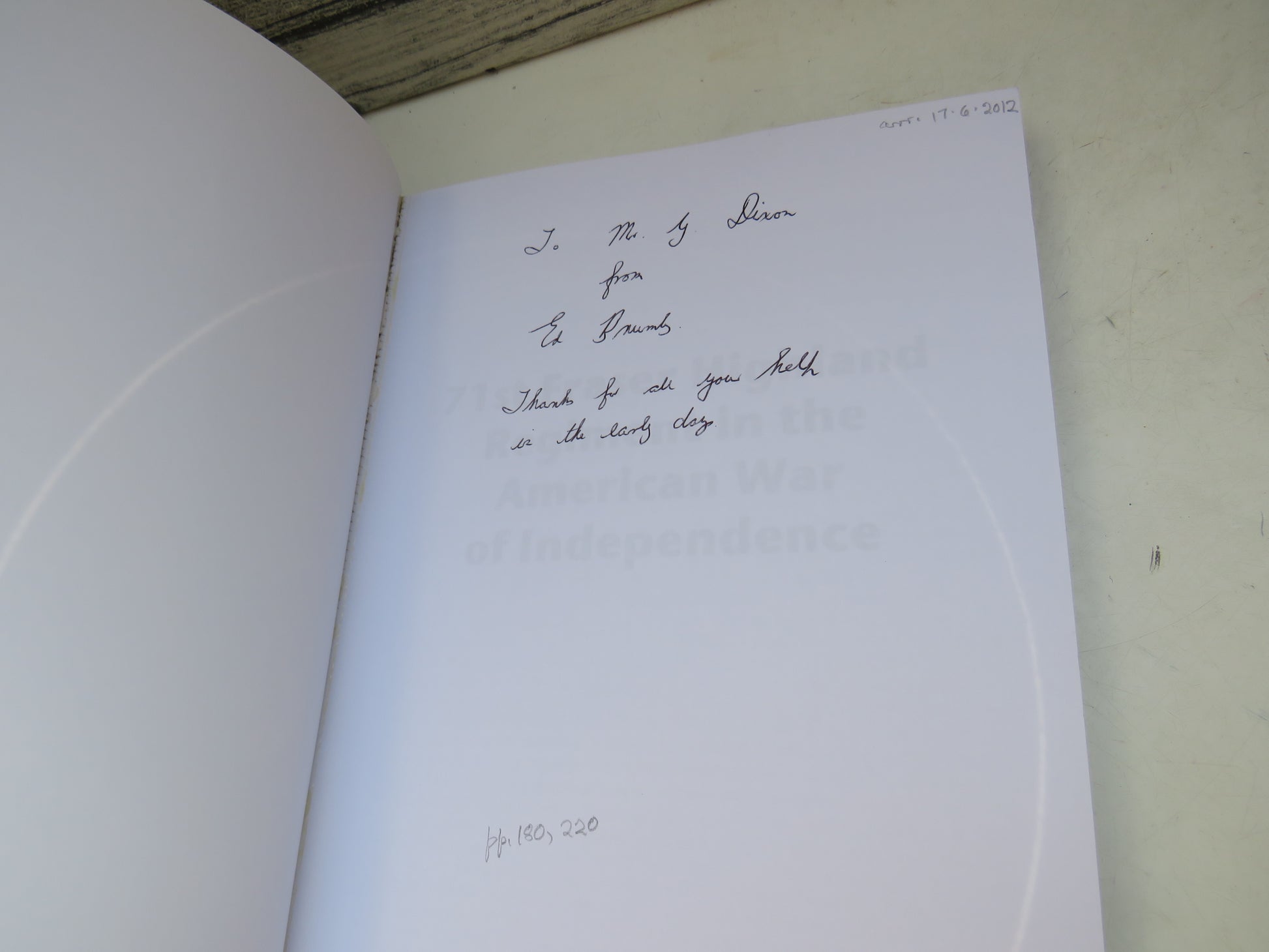 71st Fraser Highland Regiment In The American War of Independence 2012, book image 3