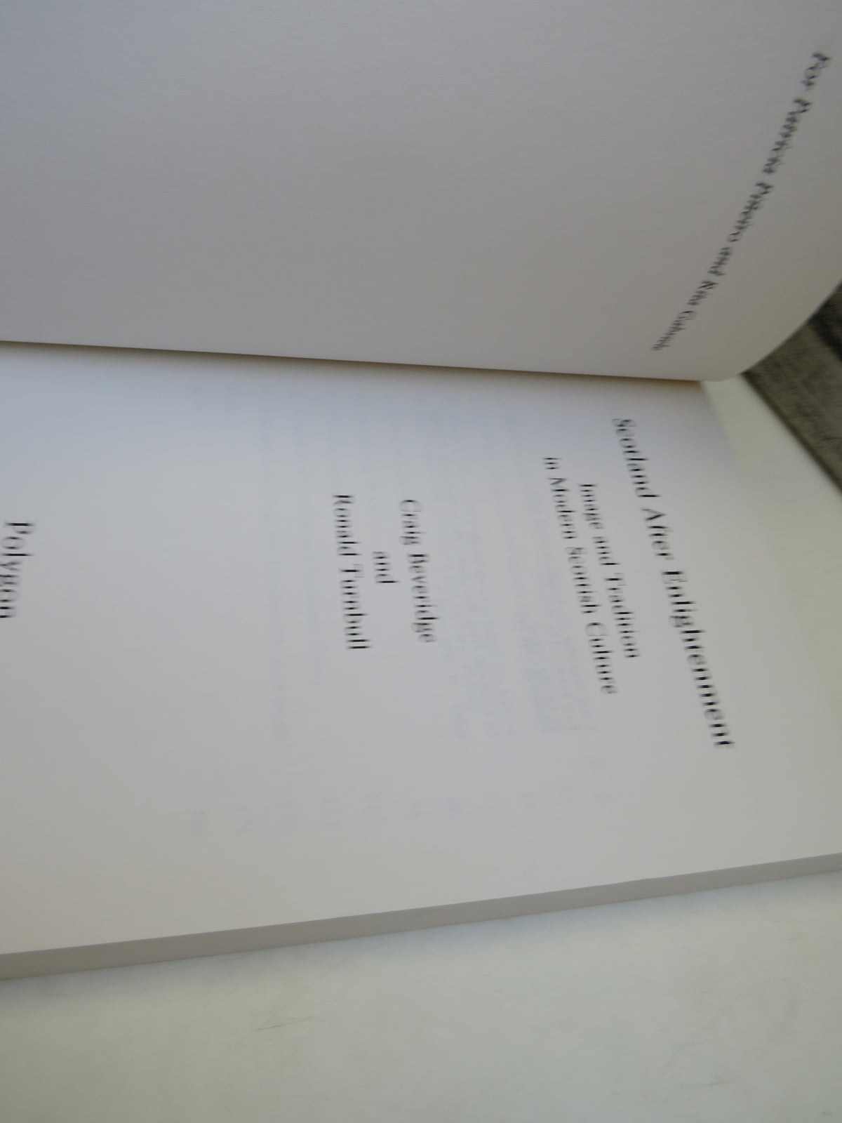 Scotland After Enlightenment Image and Tradition In Modern Scottish Culture By Craig Beveridge and Ronald Turnbull 1997