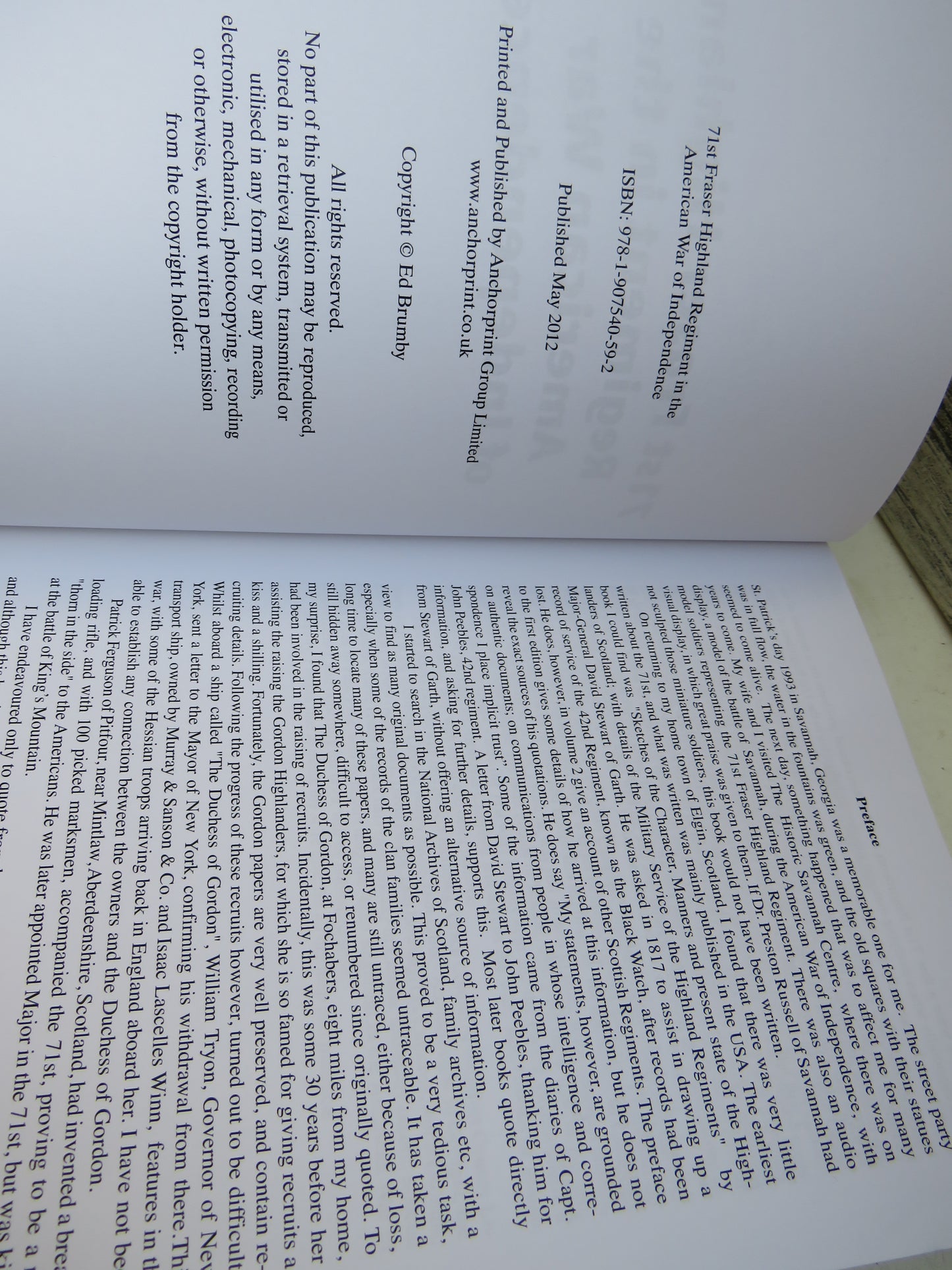 71st Fraser Highland Regiment In The American War of Independence 2012, book image 5