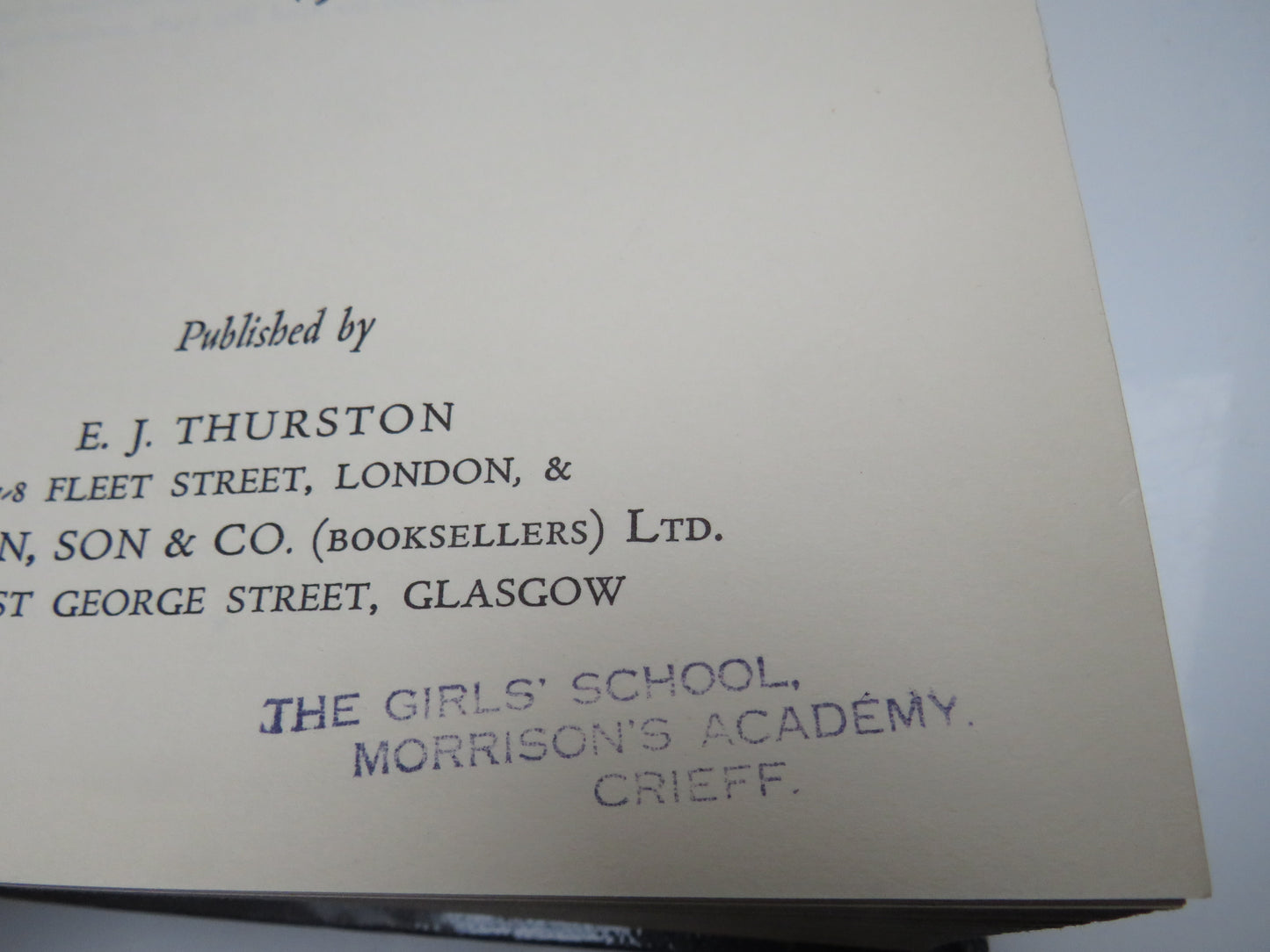 Scottish Biographies 1938 Published by E. J. Thurston, London