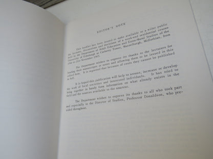 Local History In Scotland Report of Residential Course At Carberry Tower, Musselburgh, Midlothian 19th to 21st November 1965