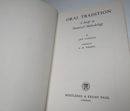 Oral Tradition, A Study in Historical Methodology by Jan Vansina, Translated from the French by H. M book image 3