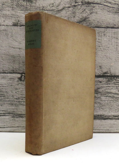 Dialogues and Monologues By Humbert Wolfe 1928 Author Signed